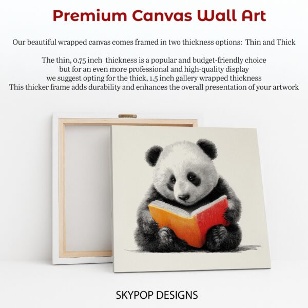 Panda Reading Book Art