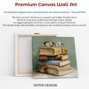 Vintage Books and Glasses Art