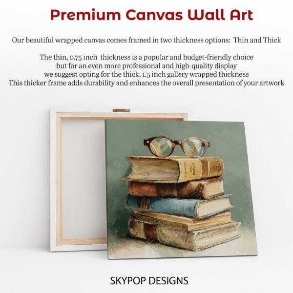 Vintage Books and Glasses Art