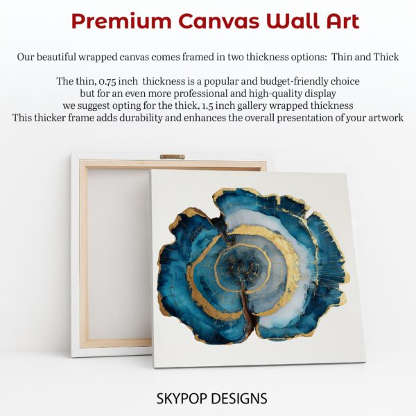 Blue and Gold Agate Art