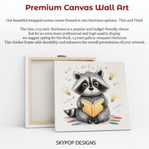 Raccoon Reading Art
