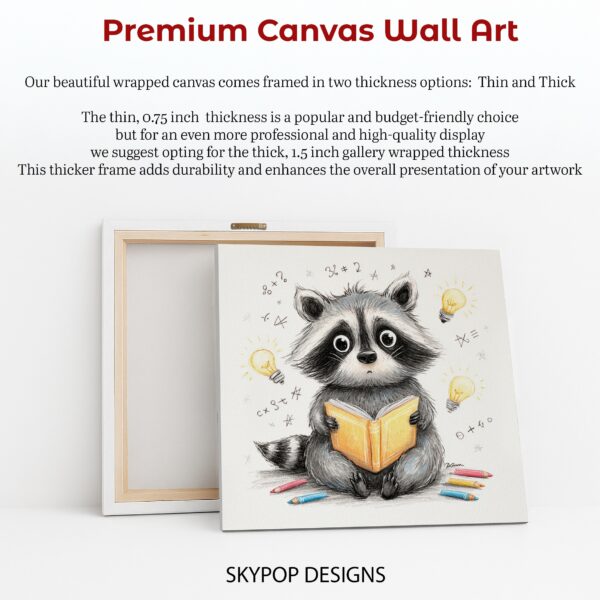 Raccoon Reading Art