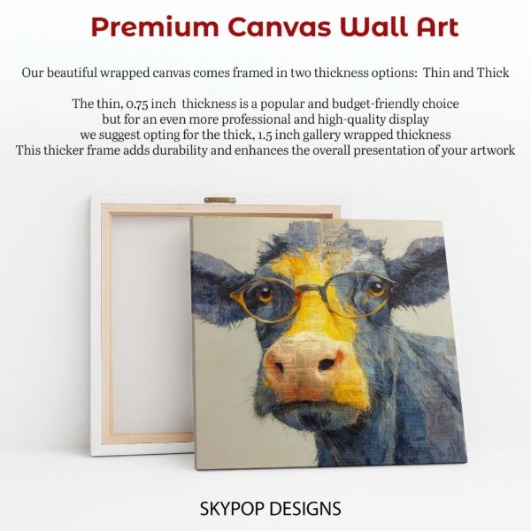 Cow with Glasses Art