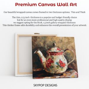 Vintage Floral Teapot Art