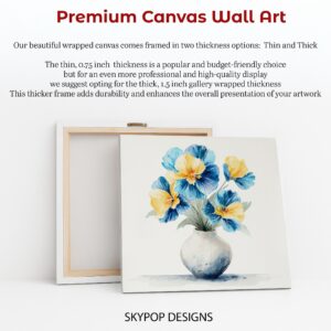 Blue Yellow Pansy Bouquet Art