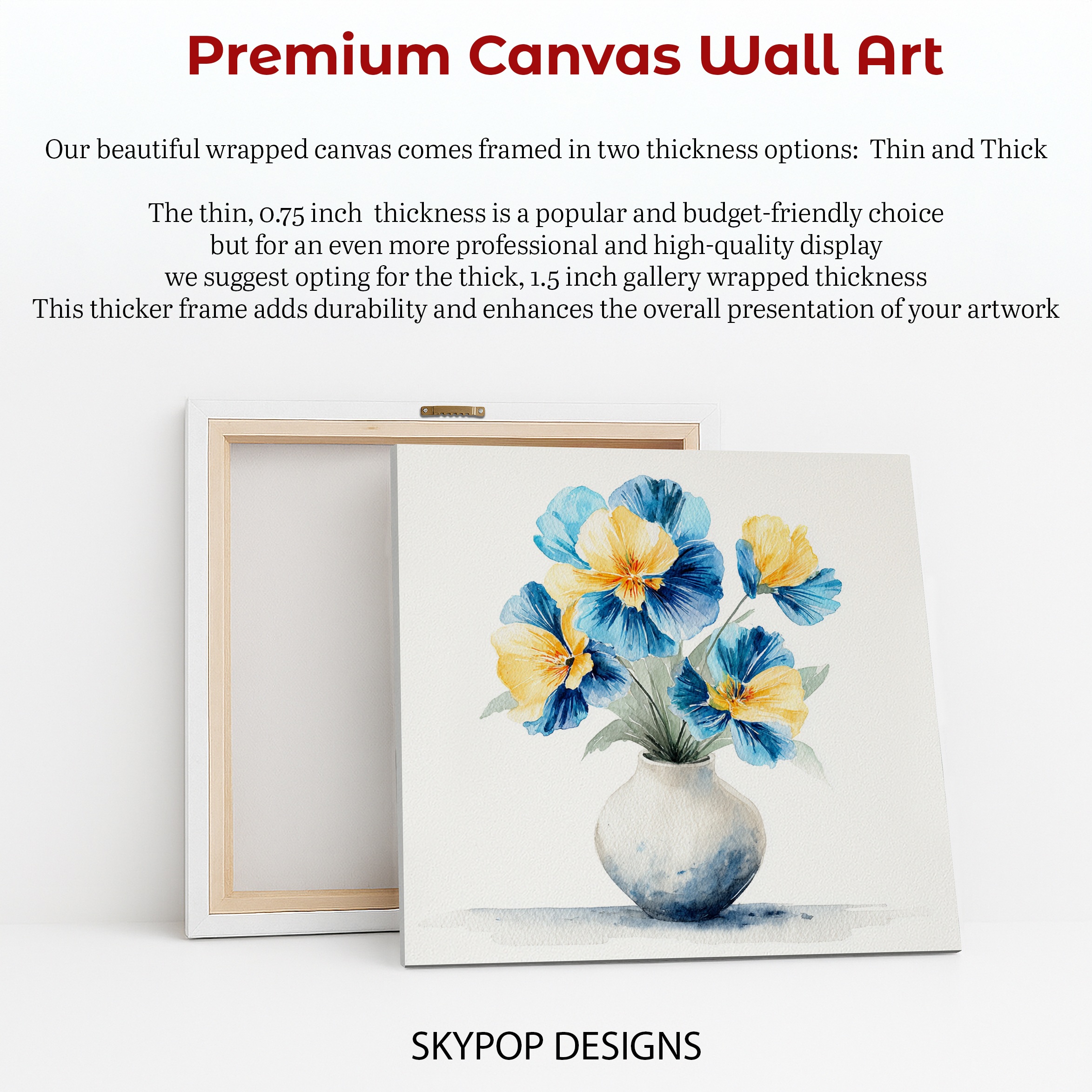 6.jpg Blue Yellow Pansy Bouquet Art