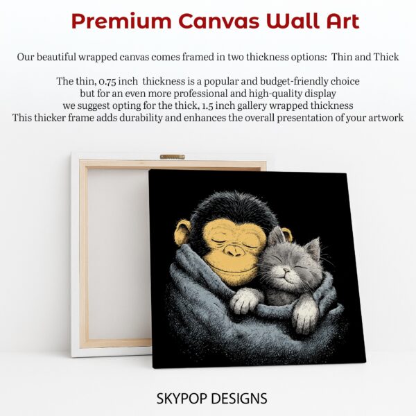 Monkey Cat Cuddle Art
