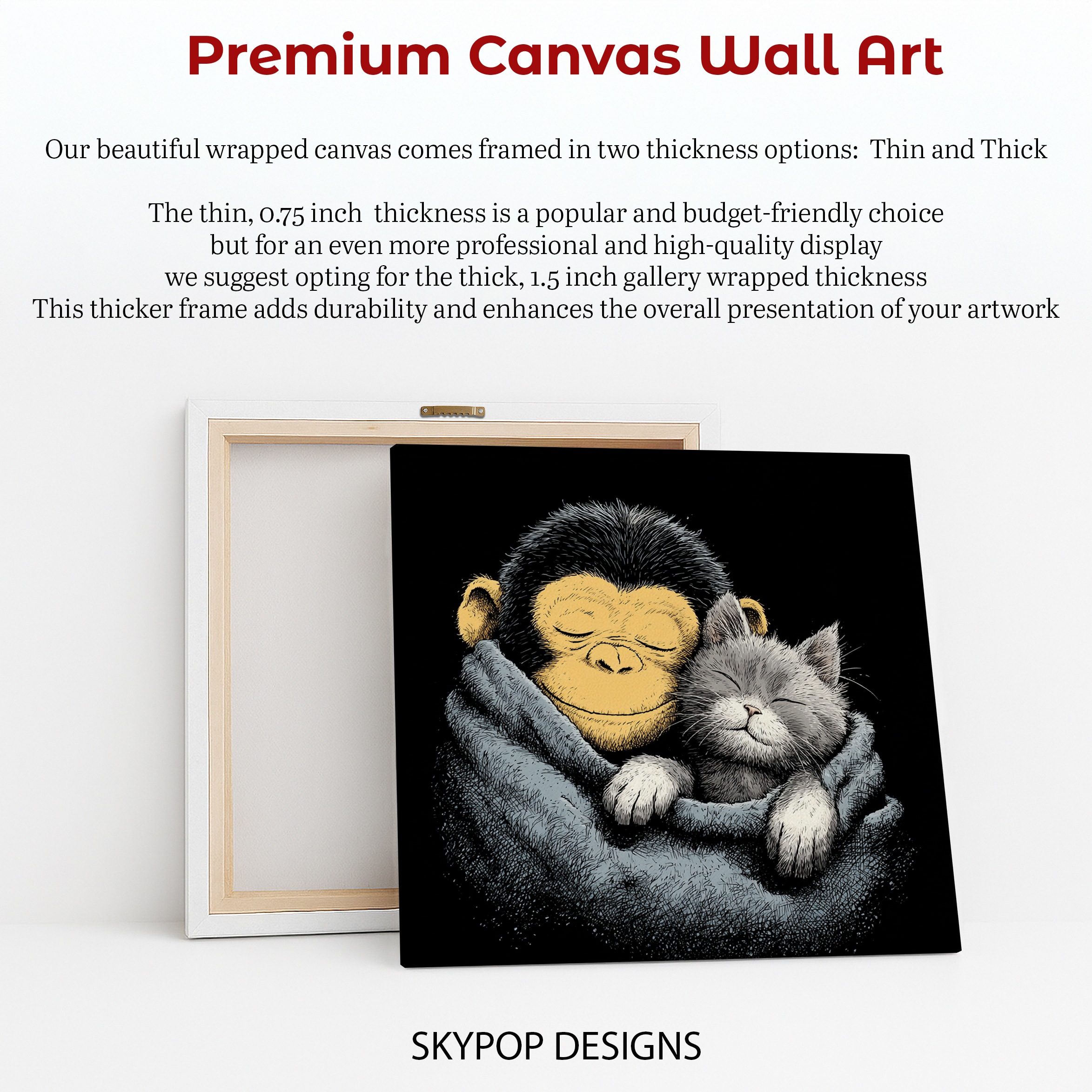6.jpg Monkey Cat Cuddle Art