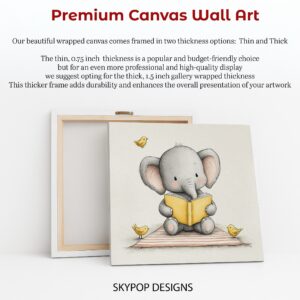 Elephant Reading Book Art
