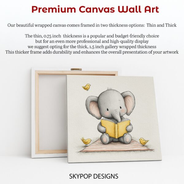 Elephant Reading Book Art