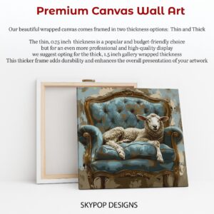 Sheep on Antique Chair Art