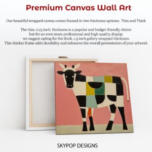 Colorful Geometric Cow Art