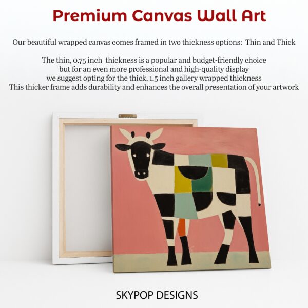 Colorful Geometric Cow Art