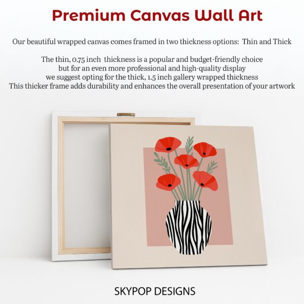 Red Poppy Vase Art