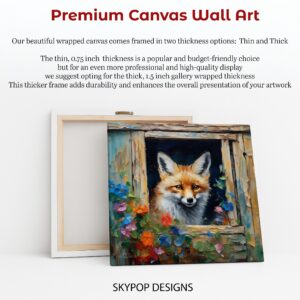 Fox Peeking Window Art
