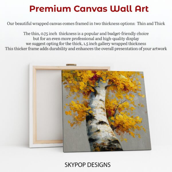 Golden Birch Tree Art