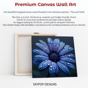 Blue Daisy Water Drop Art