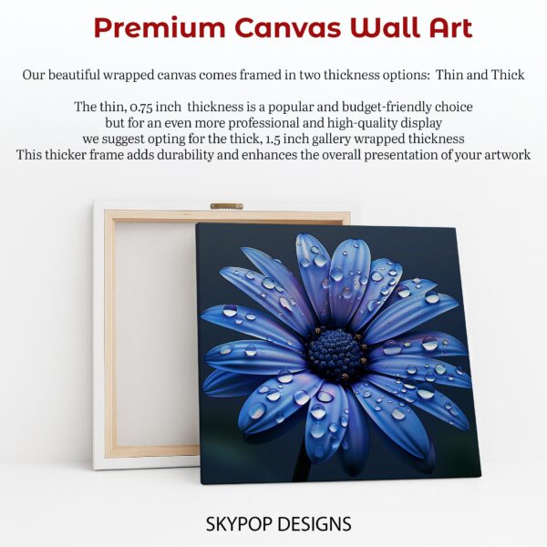 Blue Daisy Water Drop Art