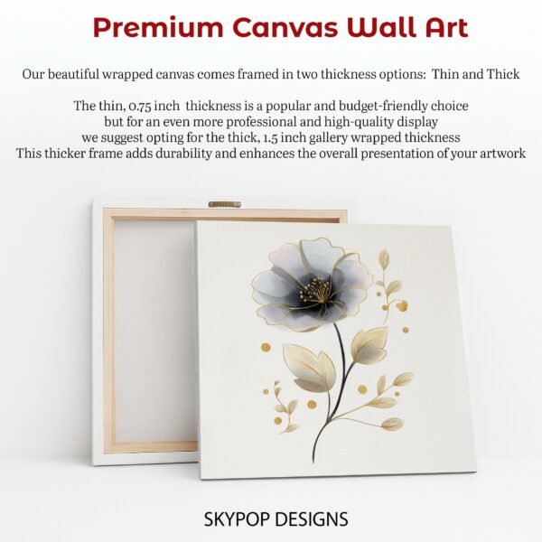 Gray and Gold Flower Art