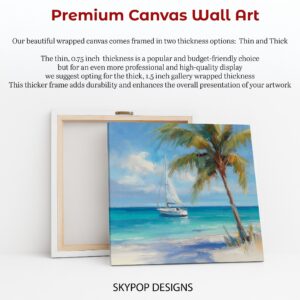 Tropical Beach Sailboat Art