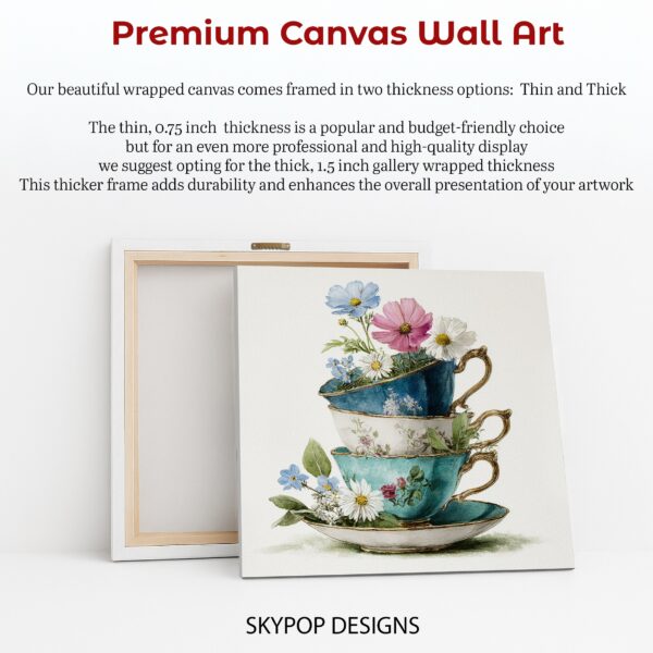 Floral Teacup Stack Art