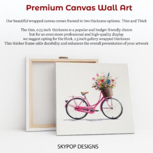 Vintage Bicycle Floral Basket Art