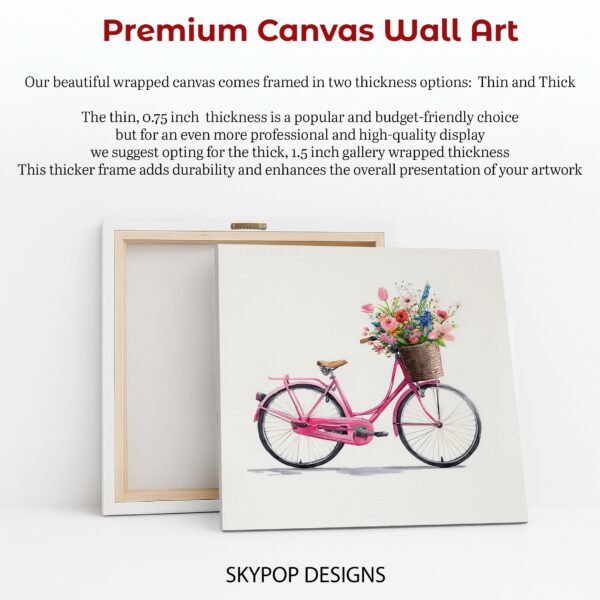 Vintage Bicycle Floral Basket Art