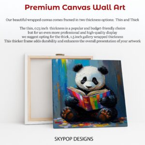 Panda Reading Book Art