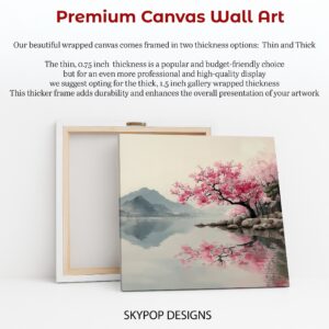 Cherry Blossom Lake Reflection Art