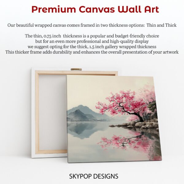 Cherry Blossom Lake Reflection Art