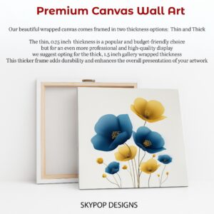 Blue Yellow Poppy Art