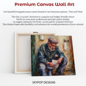 Elderly Man Reading Art