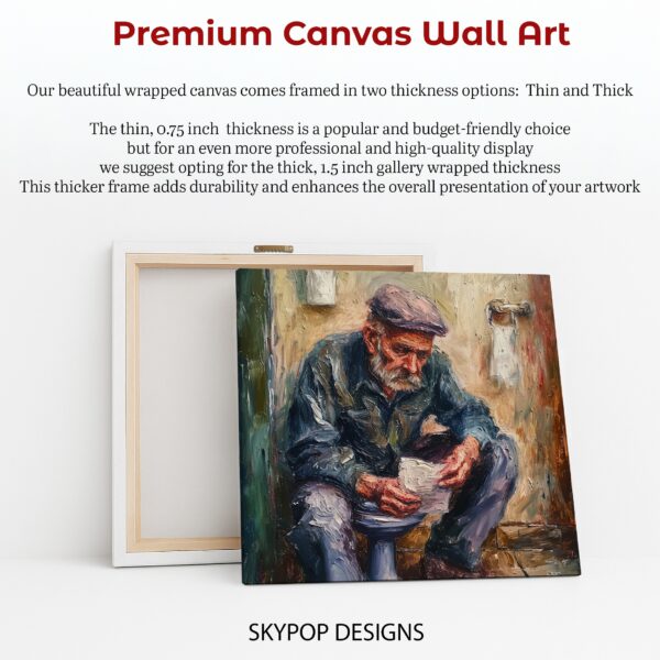 Elderly Man Reading Art