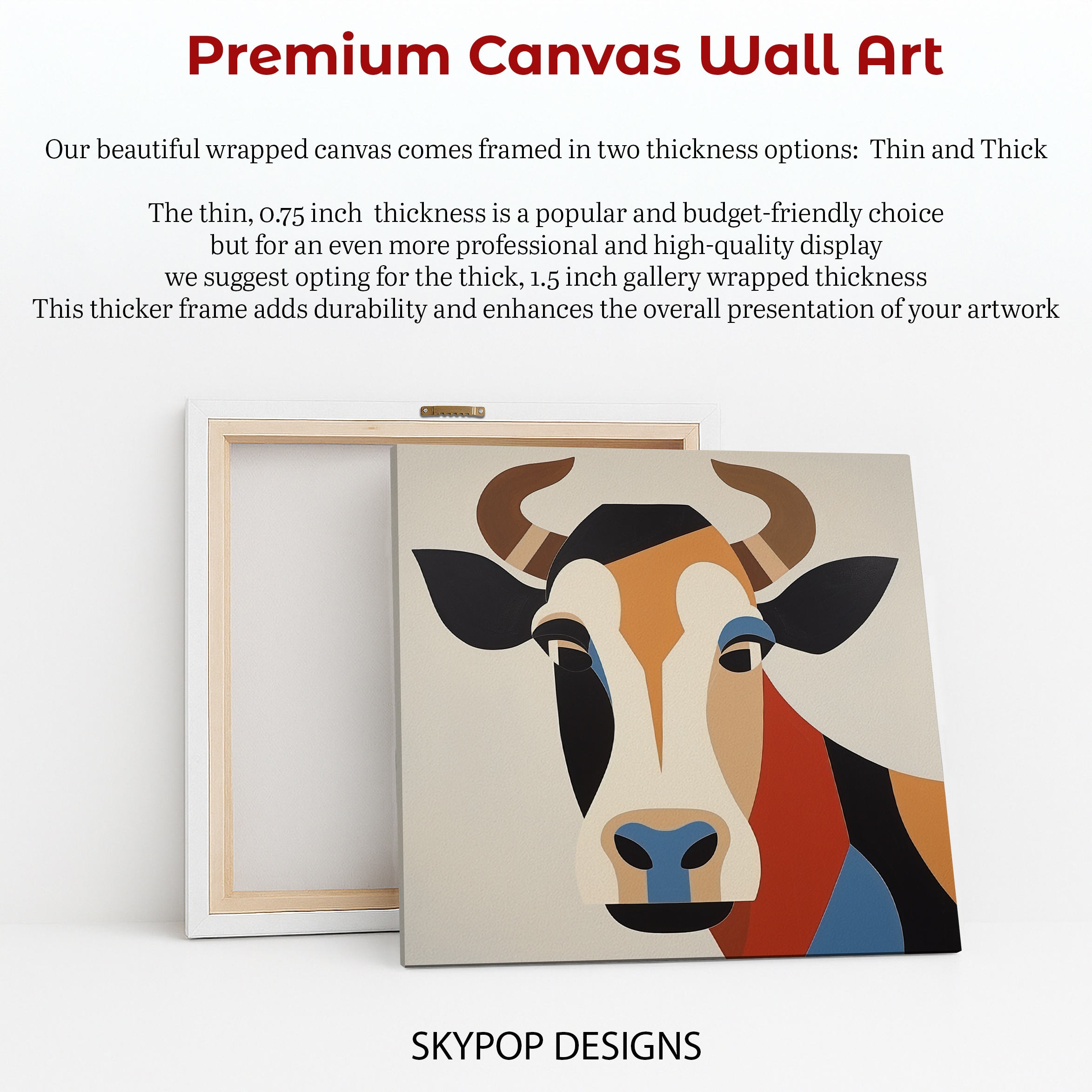 6.jpg Geometric Cow Art