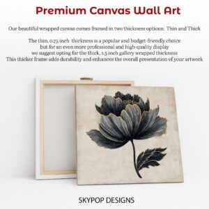 Black Gold Peony Art
