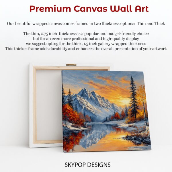 Snowy Mountain Sunset Art