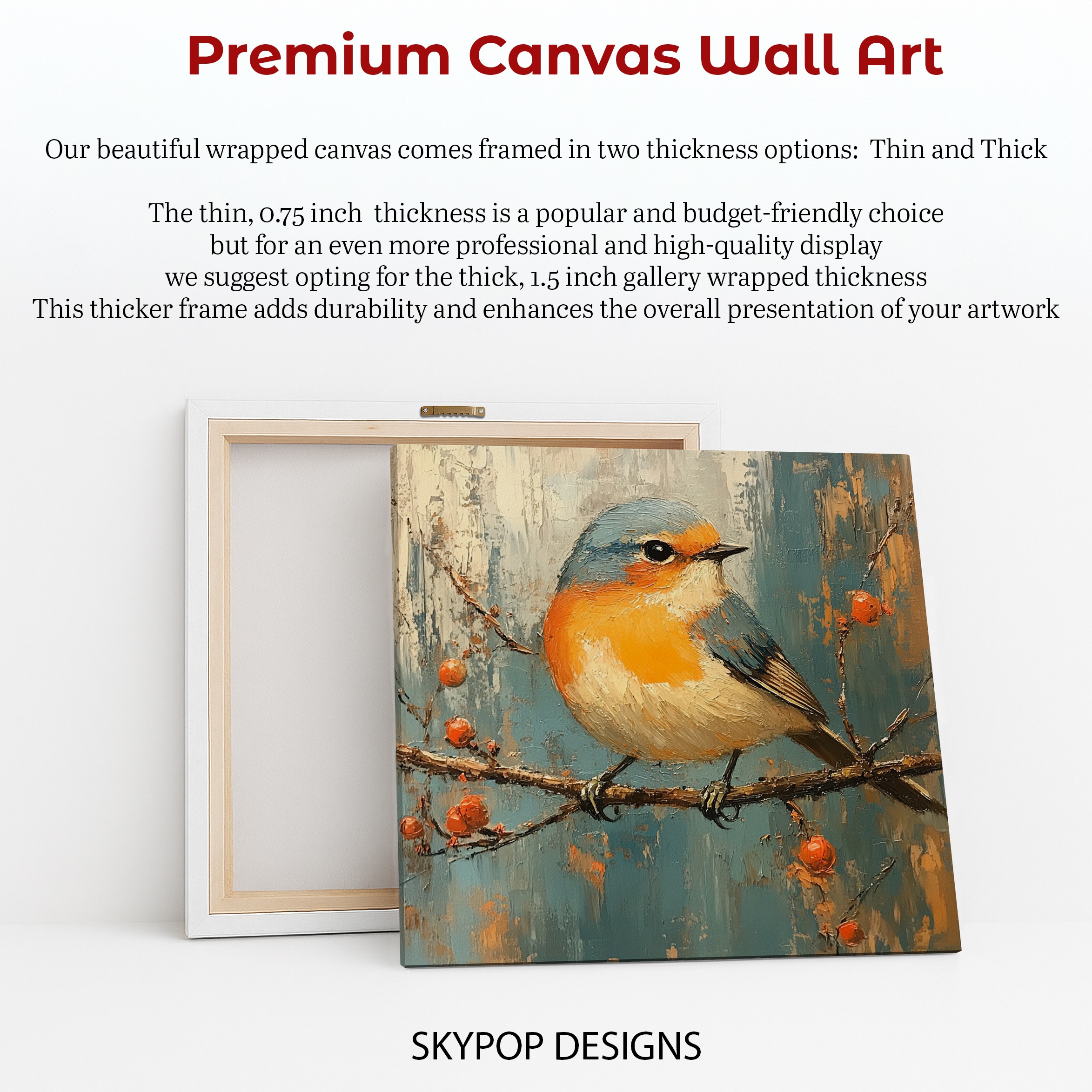 6.jpg Orange Bird Branch Art