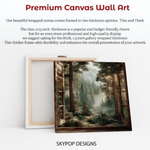 Mountain Forest Window View Art