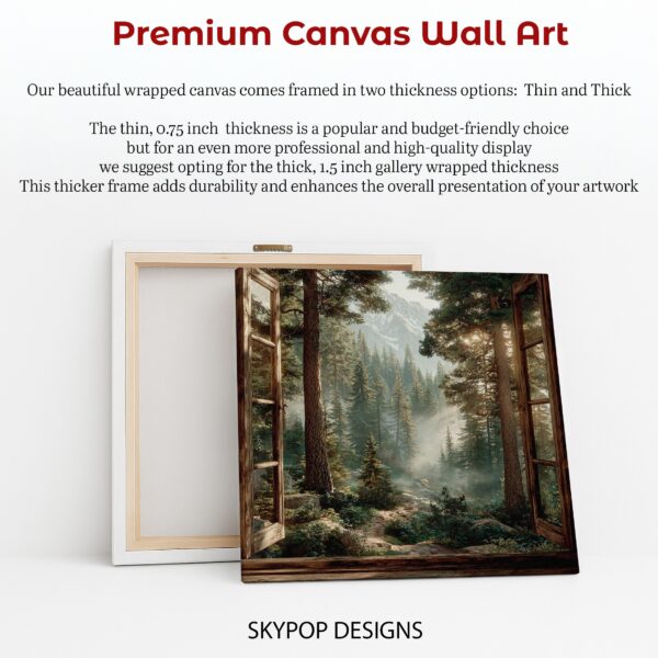 Mountain Forest Window View Art