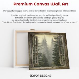 Misty Forest Window View Art