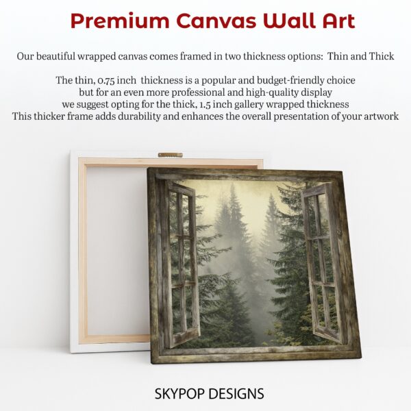 Misty Forest Window View Art