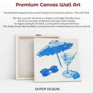 Blue Beach Umbrella Art