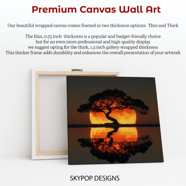 Sunset Tree Reflection Art