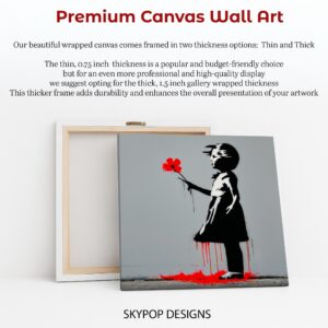 Girl with Red Flower Art