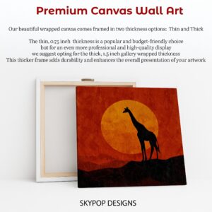 Giraffe Sunset Art