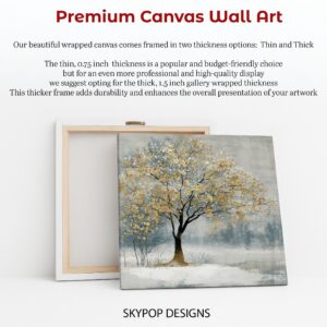 Golden Winter Tree Art