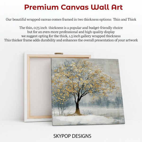 Golden Winter Tree Art