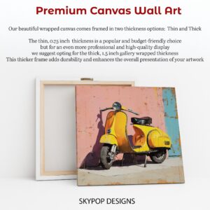 Yellow Vespa Scooter Art