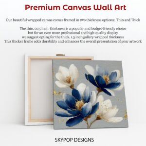 Blue and Gold Floral Art