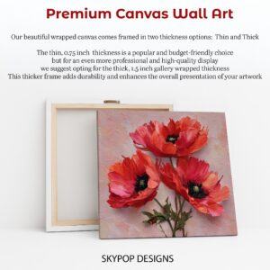 Red Poppy Flower Art